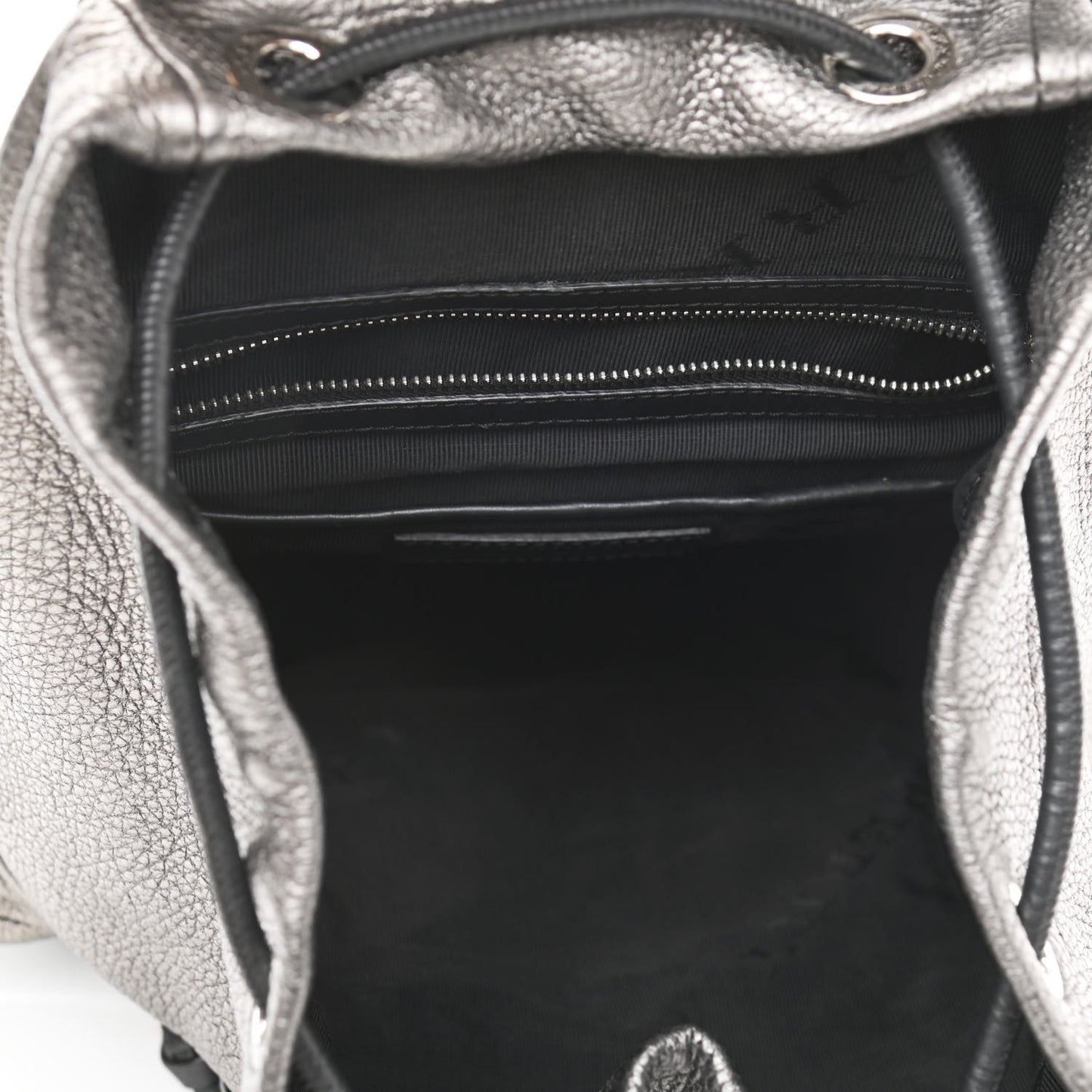Metallic Deerskin Medium Rucksack Backpack Dark Grey