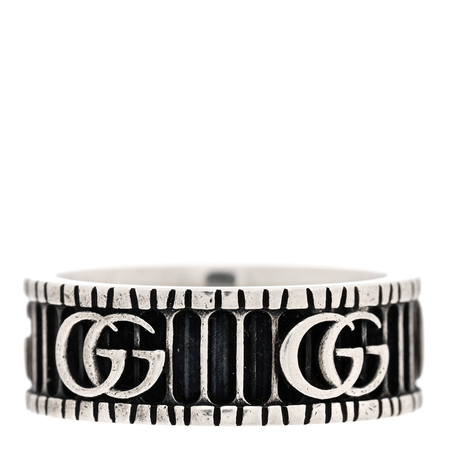 Sterling Silver Double G Band Ring 58 8.25