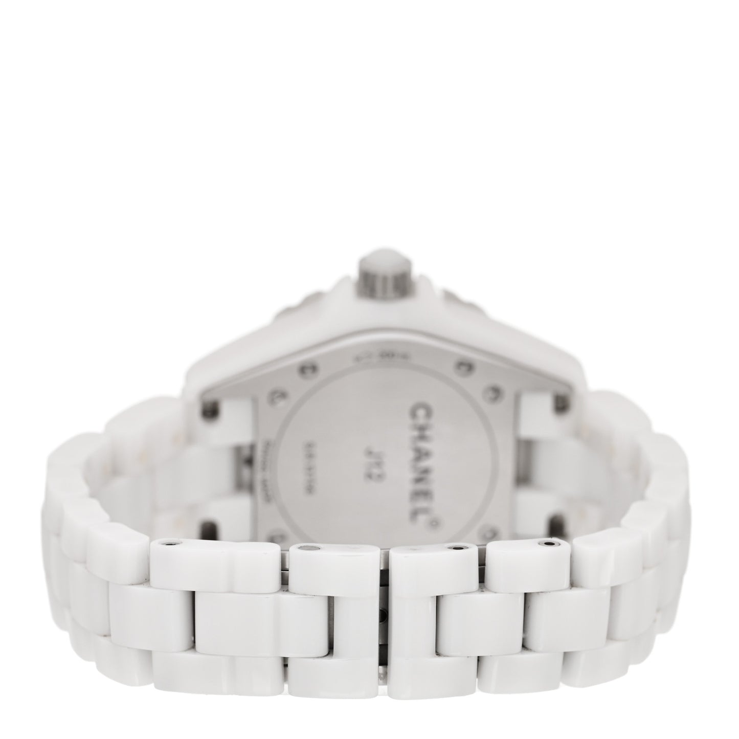 Stainless Steel Ceramic Diamond Pave Bezel 33mm J12 Quartz Watch White