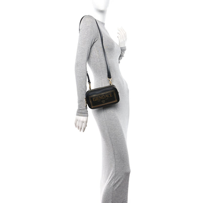 Fendi X VERSACE Vitello Cover Fendace Medusa Small Camera Case Black Gold 2 of 9
