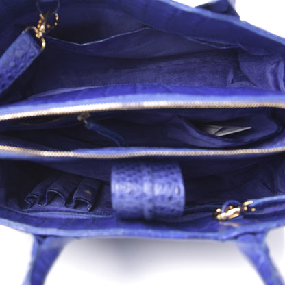 Nancy Gonzalez Crocodile Cristina Satchel Electric Blue 5 of 13