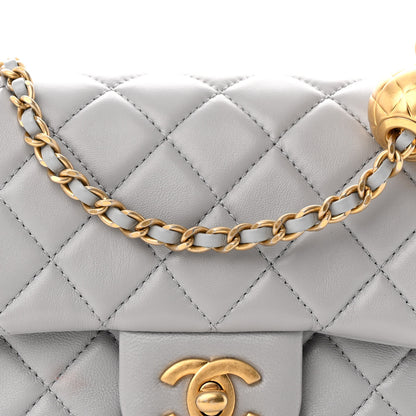 Chanel Lambskin Quilted Mini Pearl Crush Flap Light Grey 8 of 10