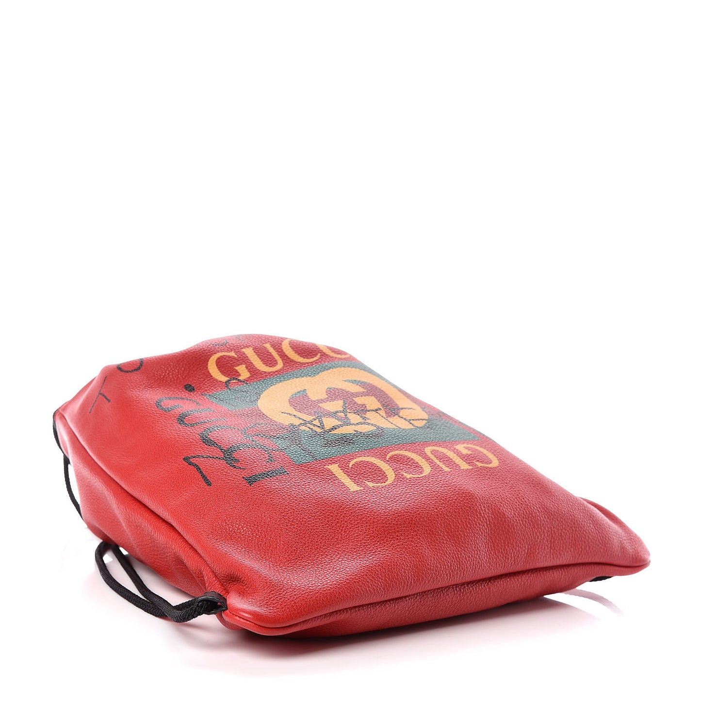 Calfskin Coco Capitan Logo Drawstring Backpack Hibiscus Red