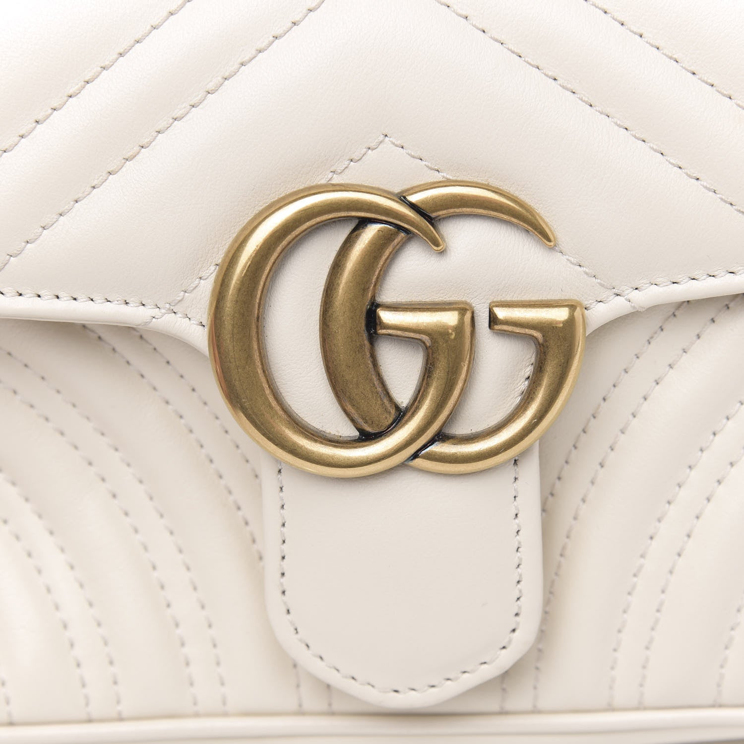 Gucci Calfskin Matelasse Mini GG Marmont Shoulder Bag White 10 of 10