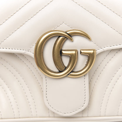 Gucci Calfskin Matelasse Mini GG Marmont Shoulder Bag White 10 of 10