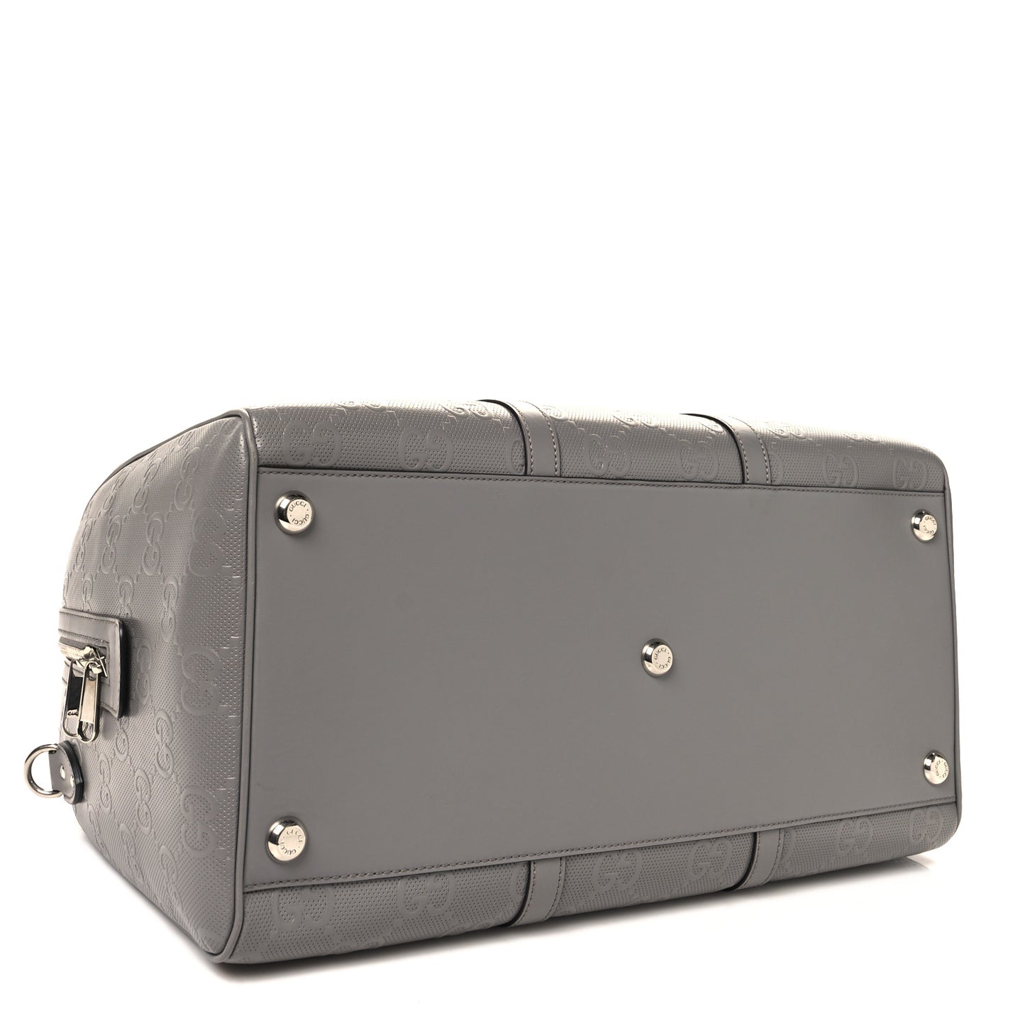 Calfskin GG Tennis Embossed Duffle Bag Grey