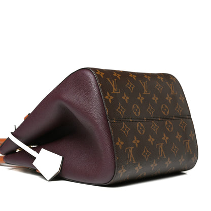 Louis Vuitton Calfskin Monogram Fold Tote MM Black Wine Cream 13 of 15