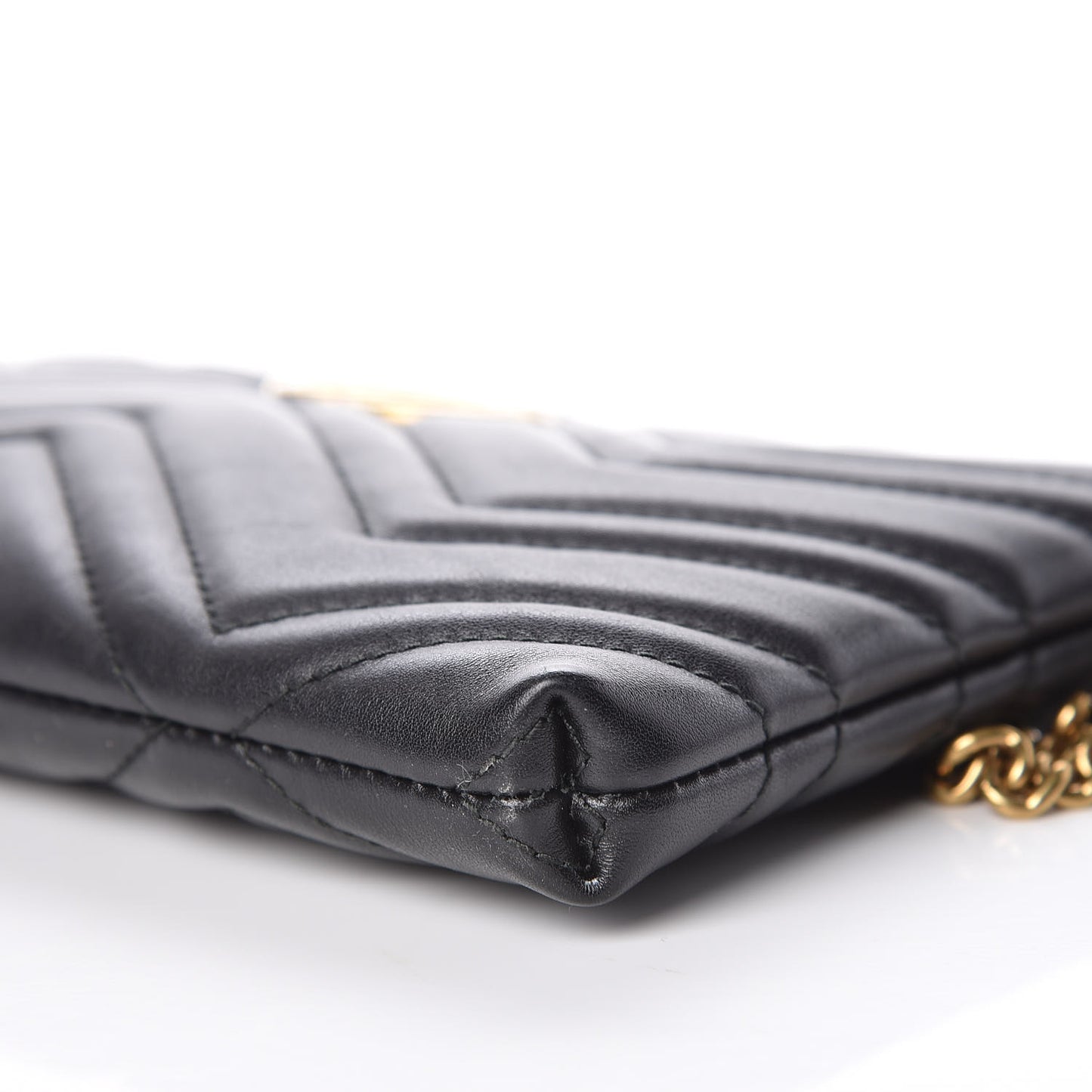 Calfskin Matelasse Mini GG Marmont Chain Bag Black