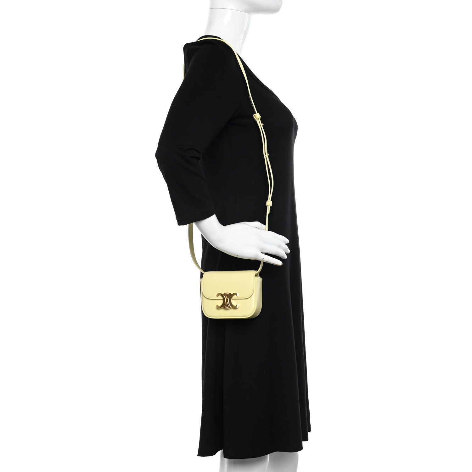 Celine Shiny Calfskin Mini Triomphe Pollen 2 of 9