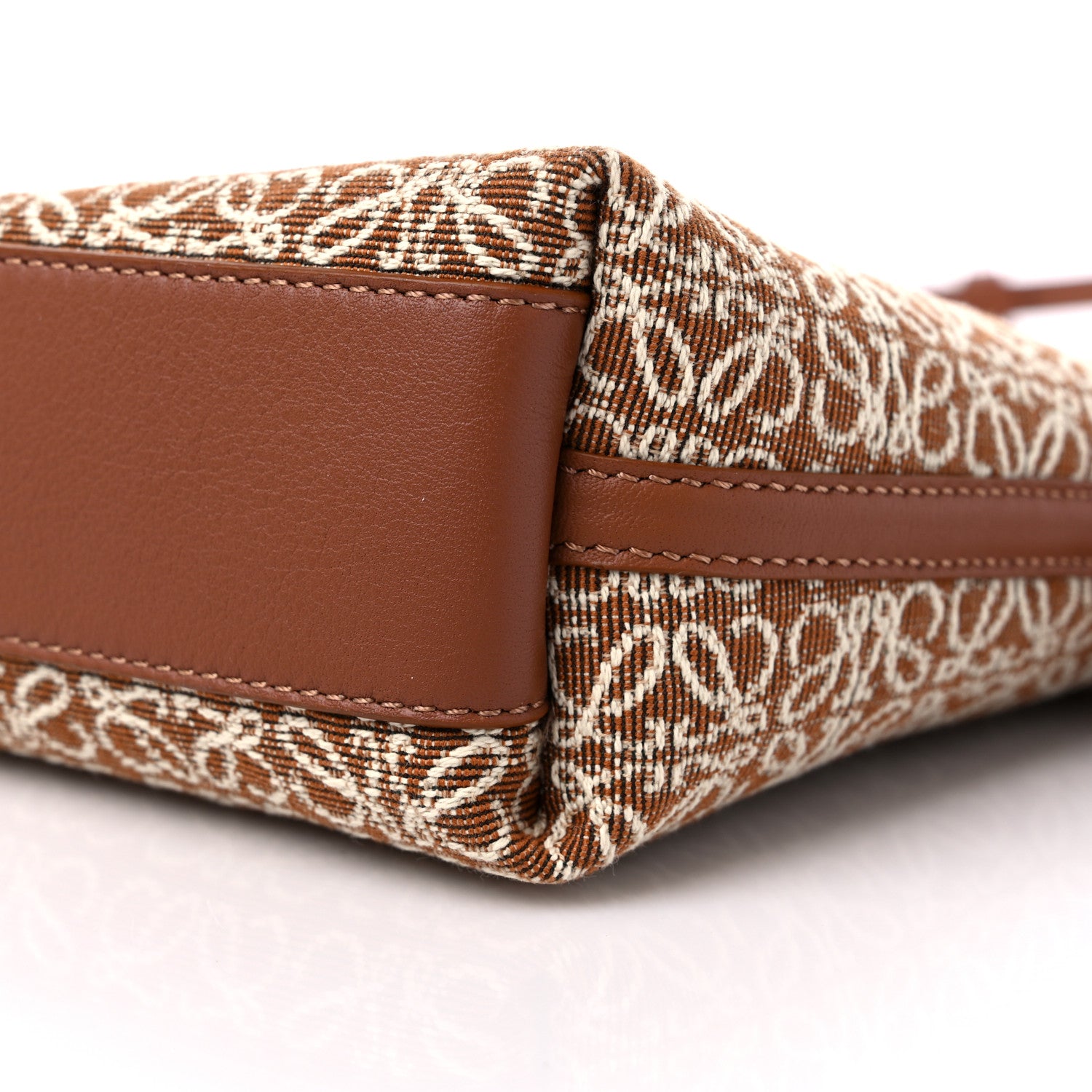 Loewe Jacquard Anagram Calfskin Mini Flamenco Knot Clutch Tan Pecan 8 of 8