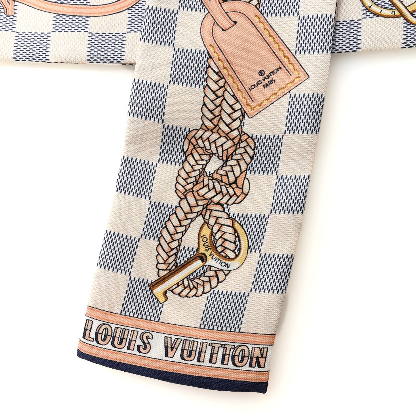 Silk Damier Azur Infinity Bandeau Azure Blue