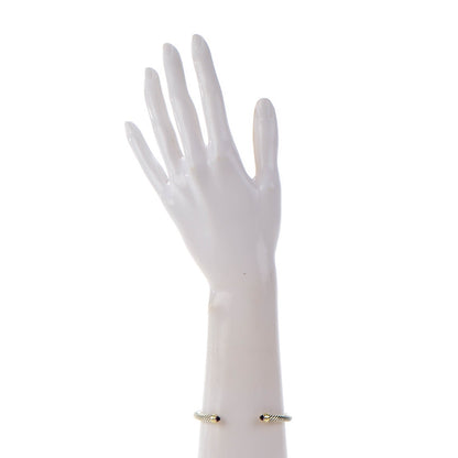 David Yurman Sterling Silver 14K Yellow Gold Amethyst 5mm Cable Classics Petite Color Bracelet 2 of 5