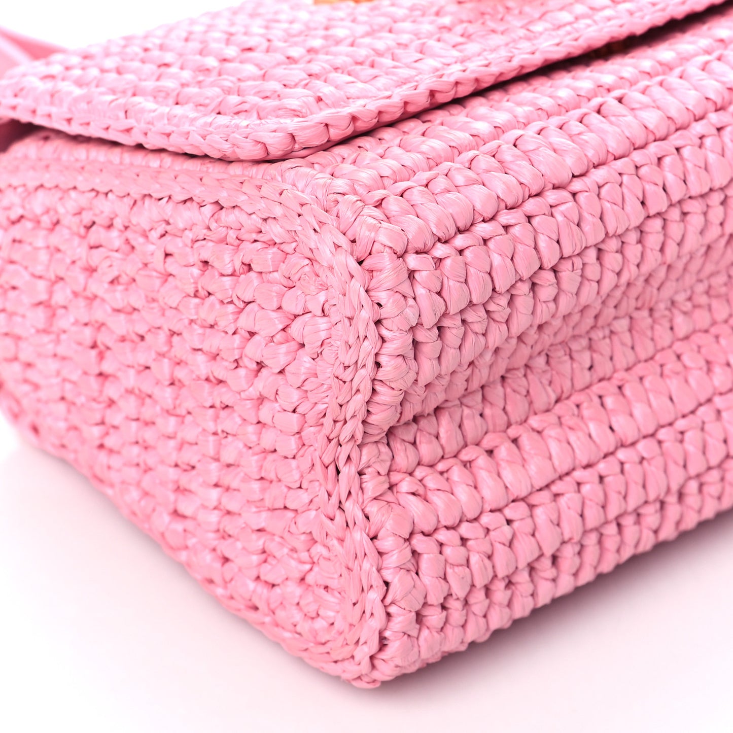 Raffia Twist Shoulder Bag PM Pink