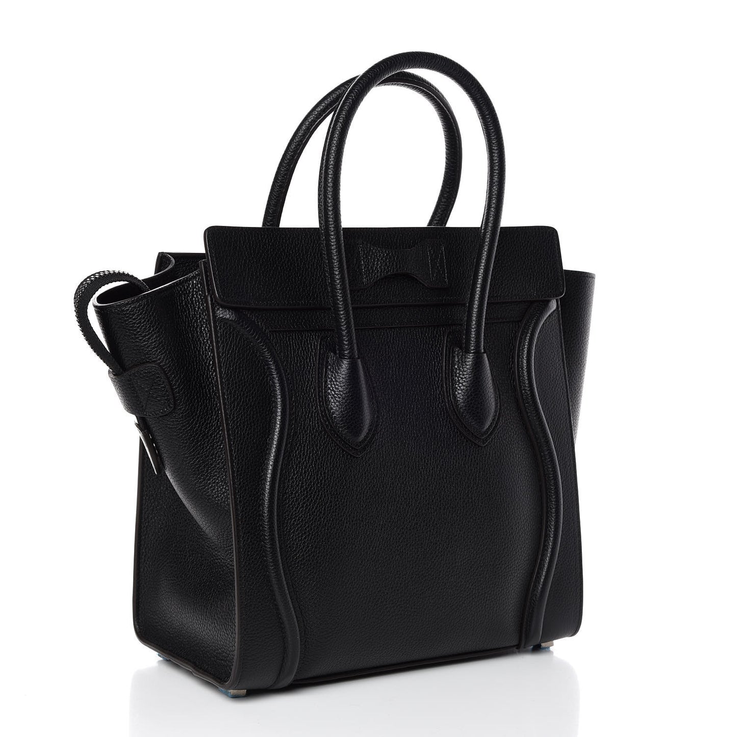 Drummed Calfskin Micro Luggage Black