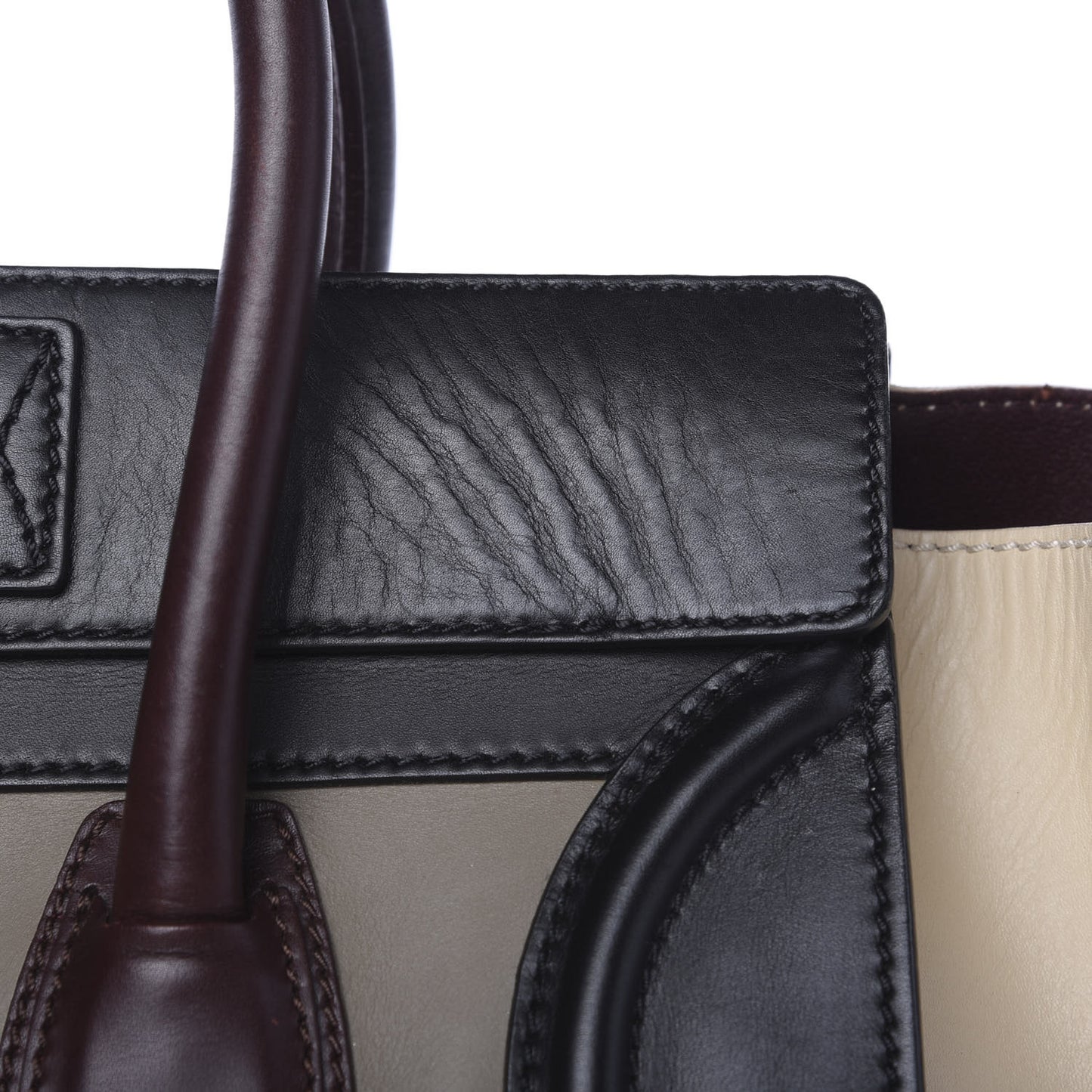 Smooth Calfskin Mini Tri-Color Luggage Grey