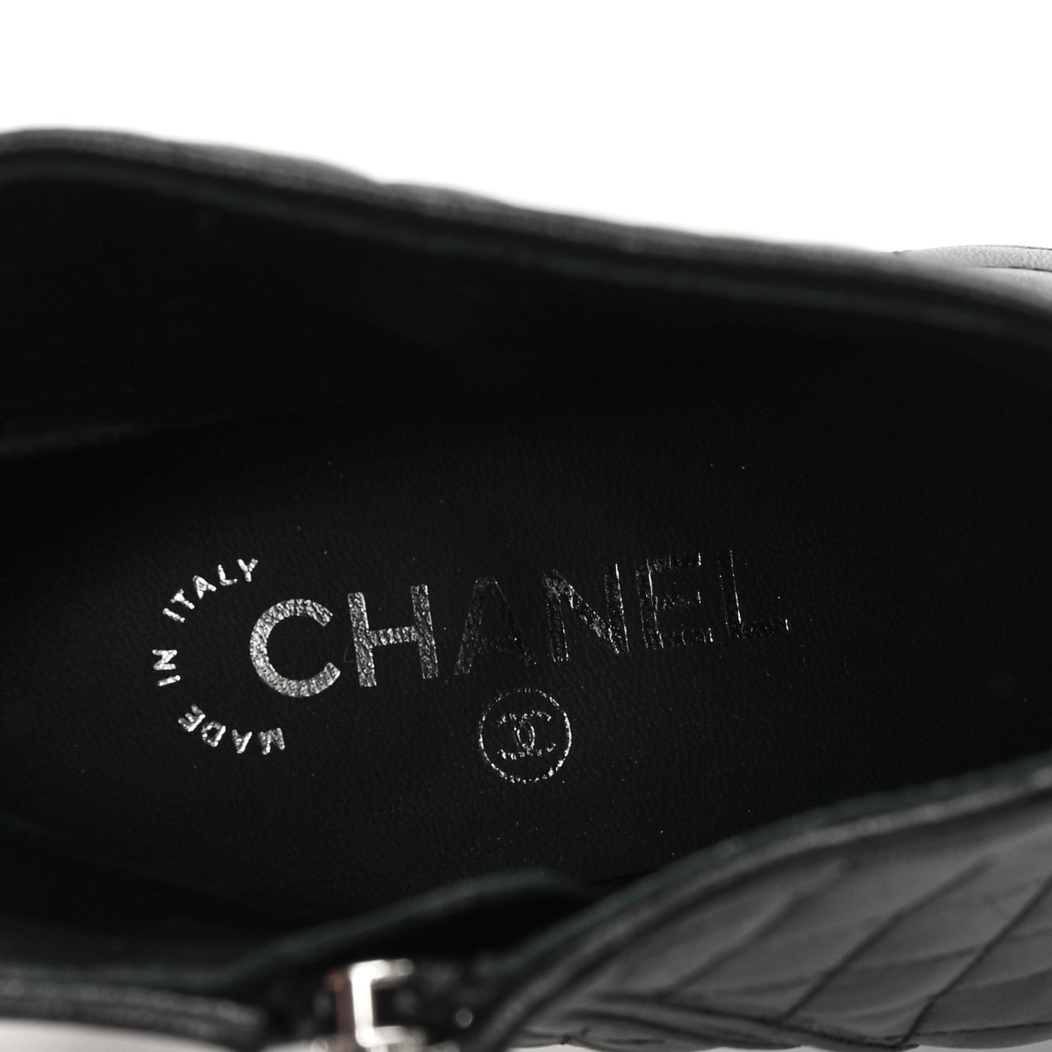 Chanel Lambskin Quilted Cap Toe CC Booties 41 Black 8 of 10