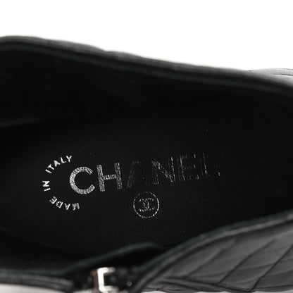 Chanel Lambskin Quilted Cap Toe CC Booties 41 Black 8 of 10