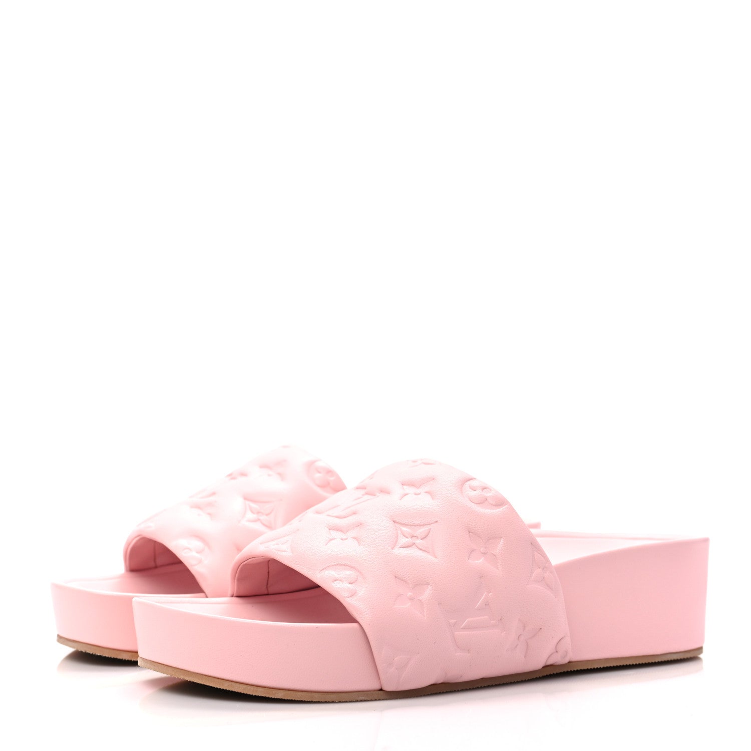 Louis Vuitton Lambskin Embossed Monogram Jumbo Flatform Mule Sandals 39 Rose Clair 3 of 8
