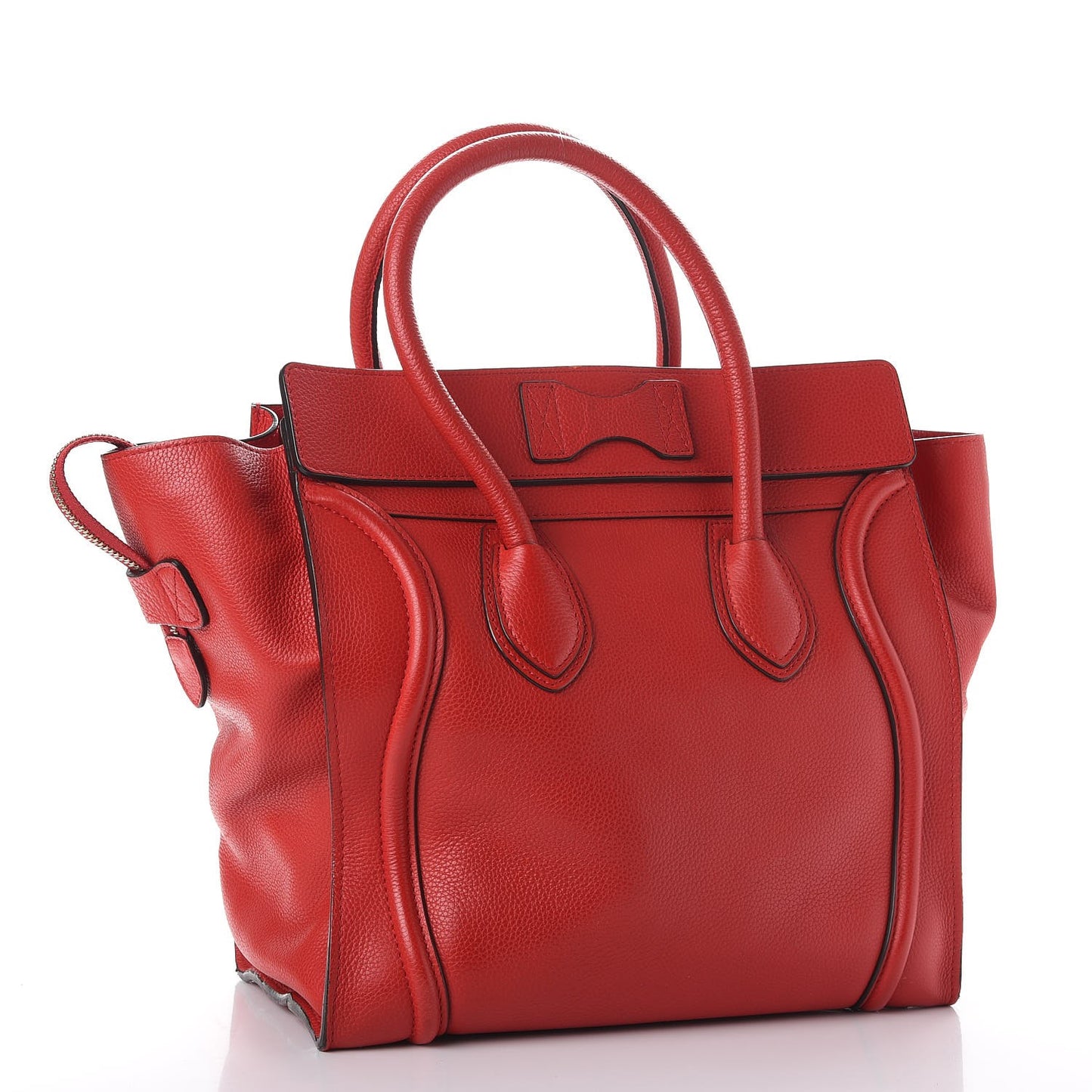 Drummed Calfskin Mini Luggage Coquelicot