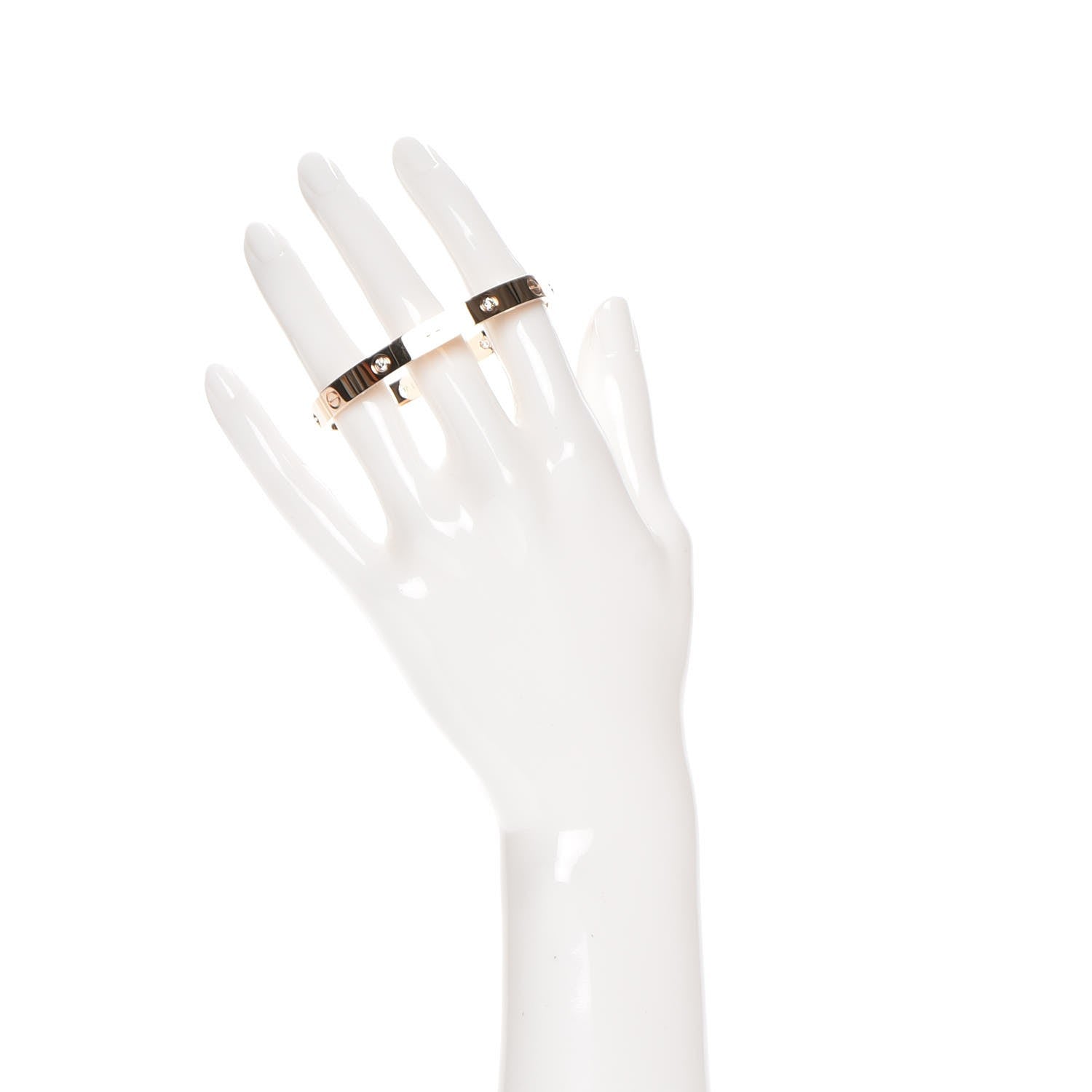Cartier 18K Pink Gold 4 Diamond LOVE Bracelet 17 2 of 11
