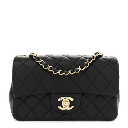 Chanel Lambskin Quilted Mini Rectangular Flap Black 1 of 13