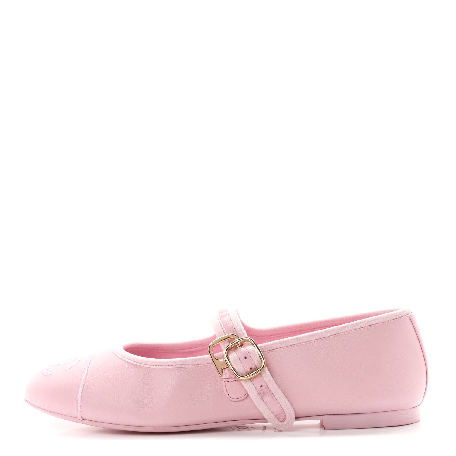 Chanel Lambskin Mary Jane Flats 37.5 Light Pink 1 of 10