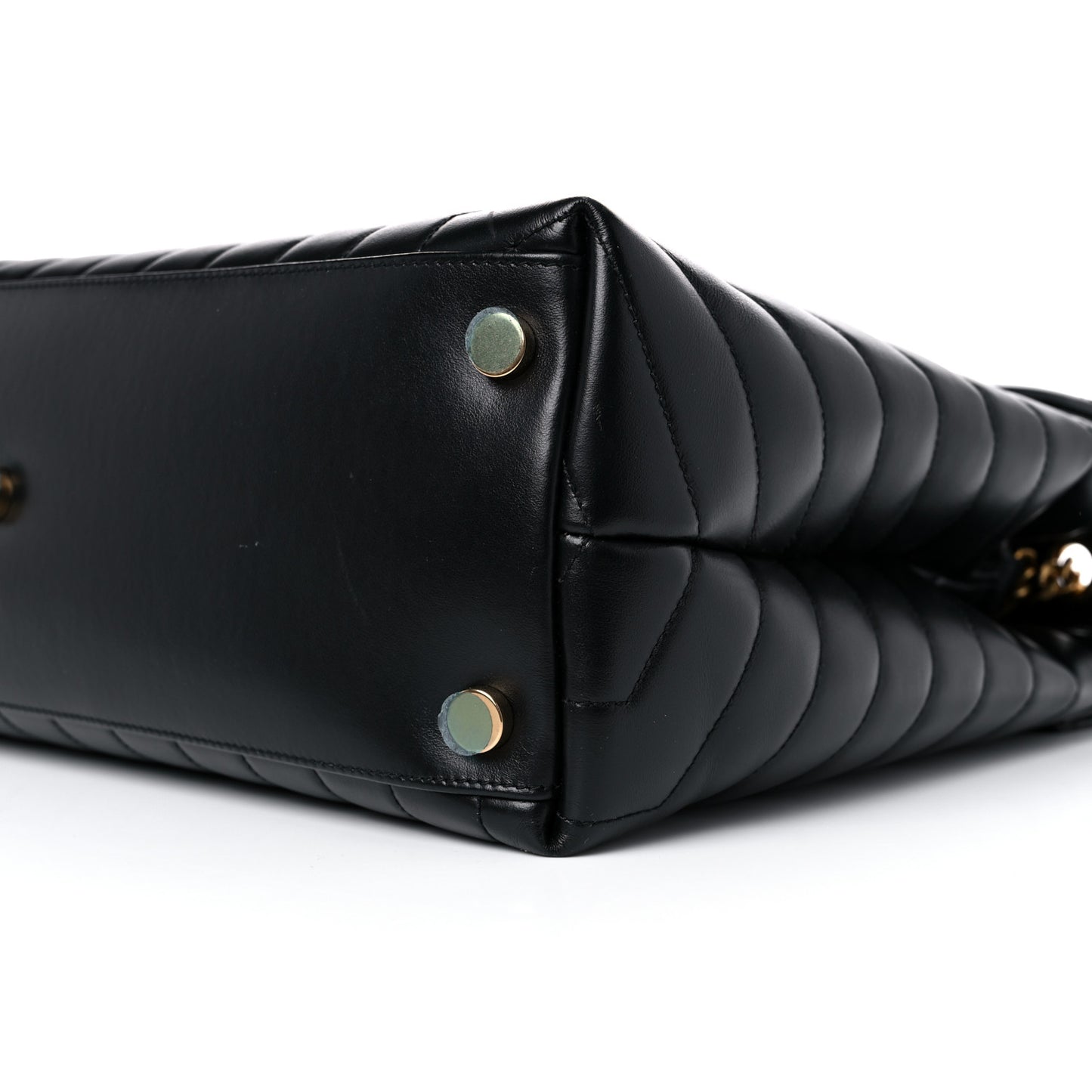 Calfskin Y Quilted Monogram Large Loulou Chain Satchel Black