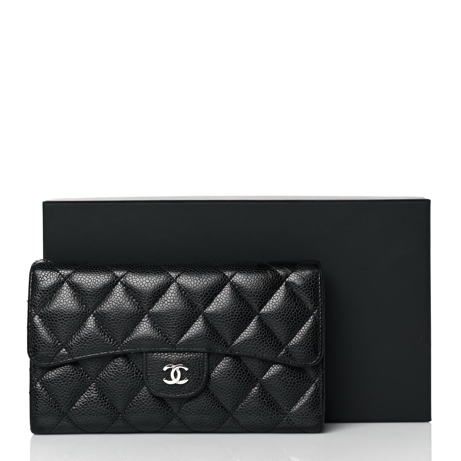 Chanel Caviar Quilted Long Flap Wallet Black 12 of 12