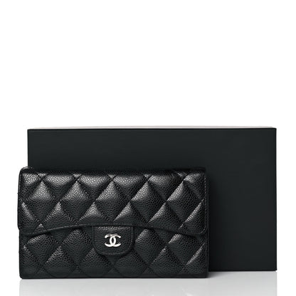 Chanel Caviar Quilted Long Flap Wallet Black 12 of 12