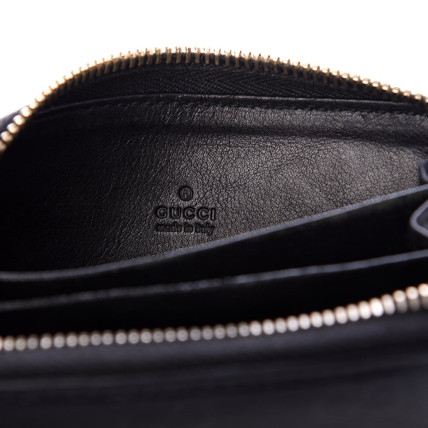 Guccissima Zip Around Card Case Black