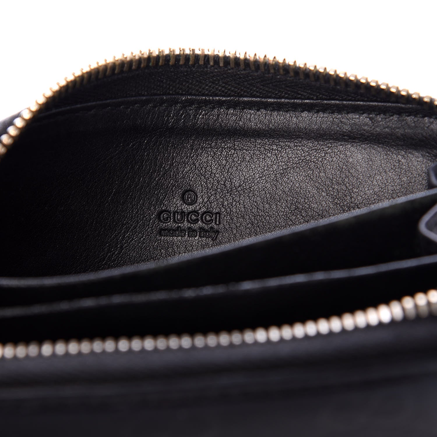 Gucci Guccissima Zip Around Card Case Black 6 of 7