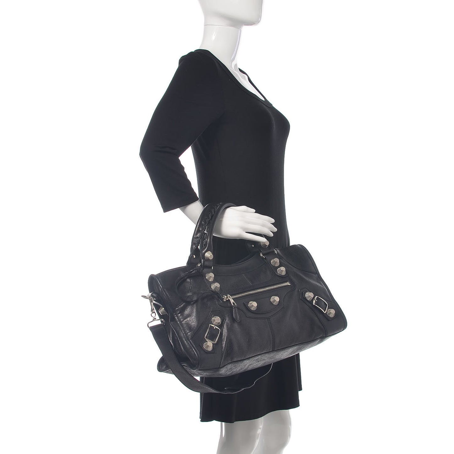 Agneau Giant 21 Silver Hardware Part Time Black
