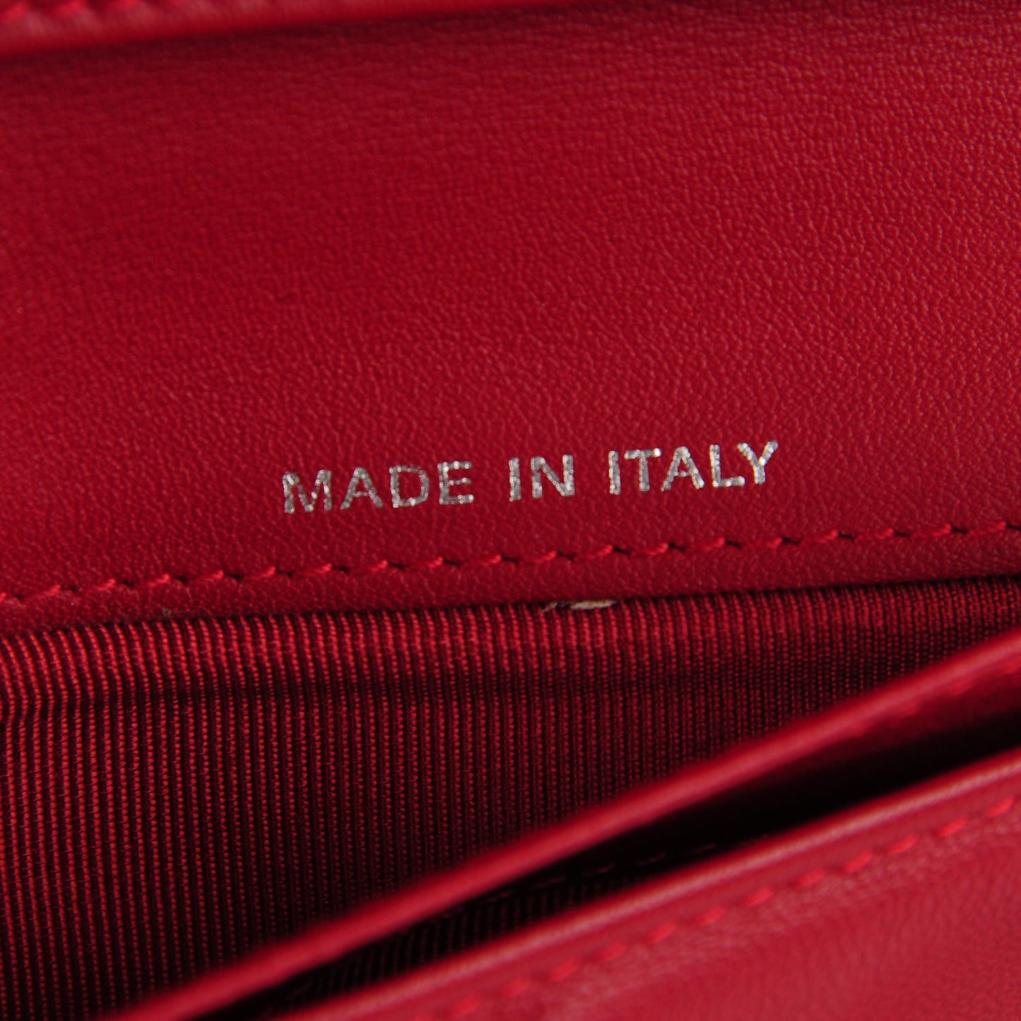 Patent Quilted Zip Pocket Wallet Red