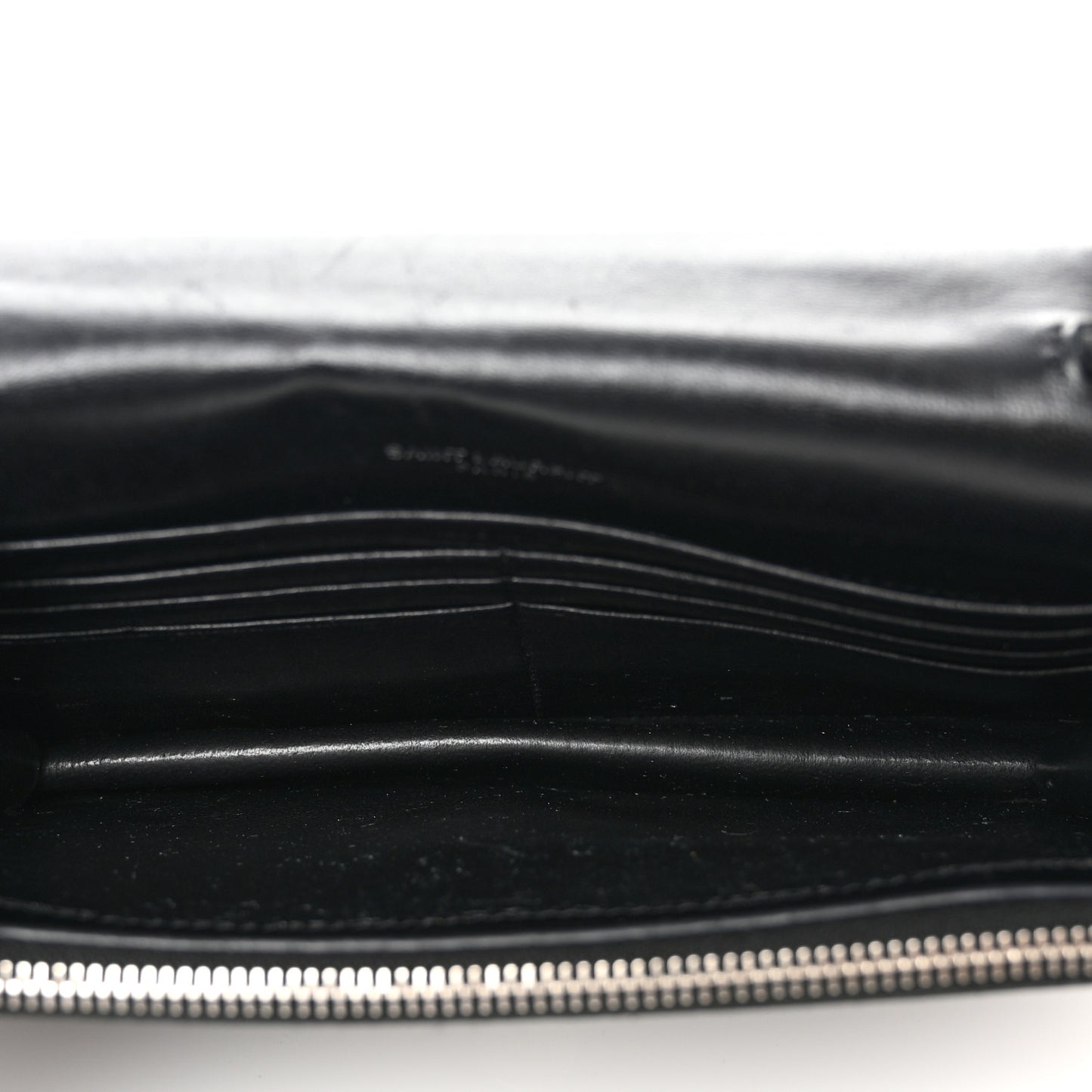 Calfskin Crocodile Embossed Kate Monogram Tassel Chain Wallet Black