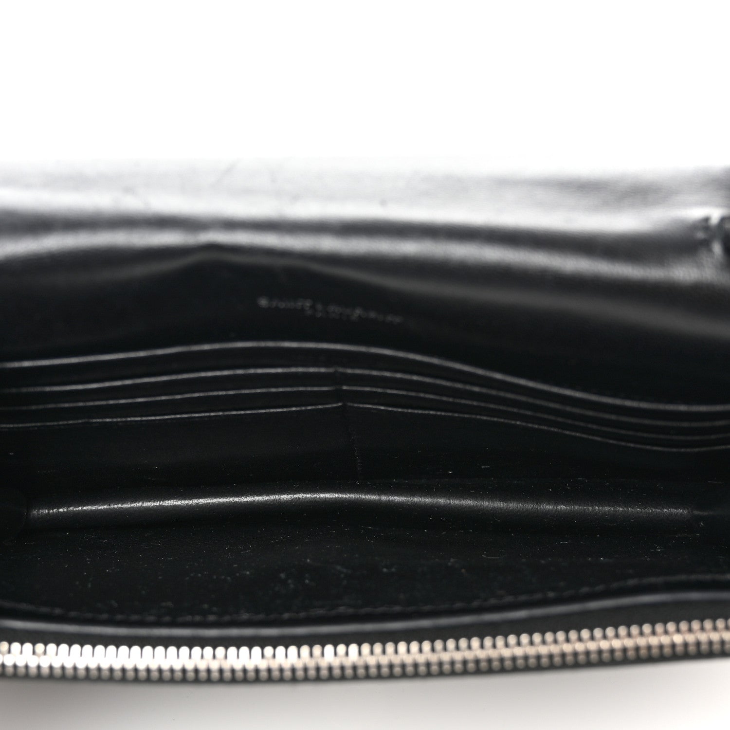 Saint Laurent Calfskin Crocodile Embossed Kate Monogram Tassel Chain Wallet Black 5 of 10