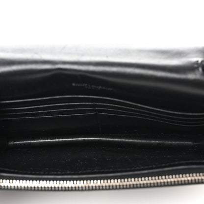 Saint Laurent Calfskin Crocodile Embossed Kate Monogram Tassel Chain Wallet Black 5 of 10