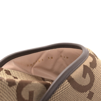 Gucci Monogram Jumbo GG Nappa Samoa Platform 40mm Slide Sandals 38 Camel Ebony New Acero 7 of 9