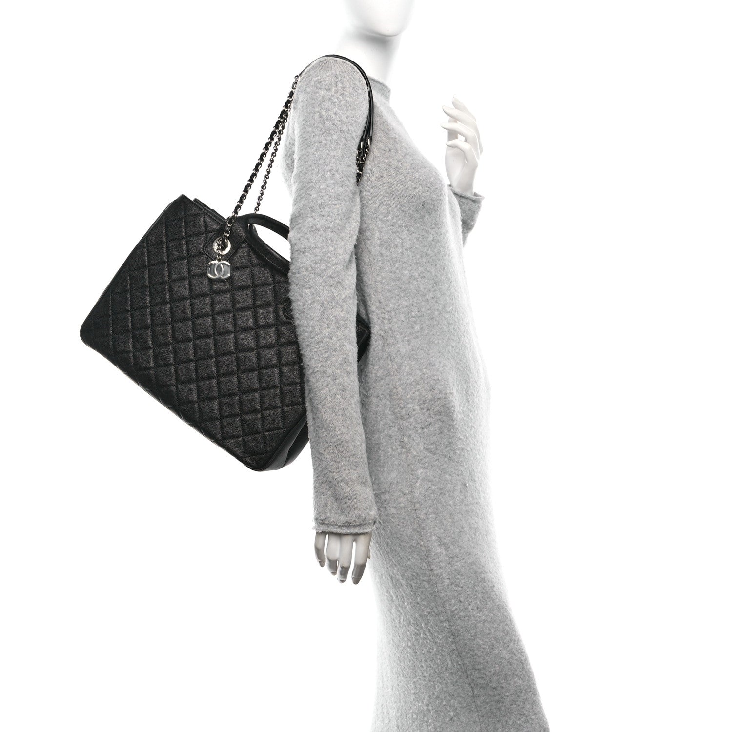Chanel Caviar Quilted Large Urban Companion Top Handle Shopping Tote Black 2 of 10