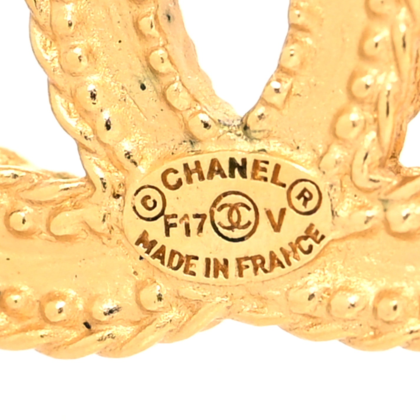 Chanel CC Drop Earrings Matte Gold 2 of 3