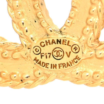 Chanel CC Drop Earrings Matte Gold 2 of 3
