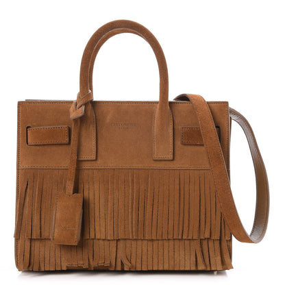 Saint Laurent Suede Fringe Nano Sac De Jour Light Ocre 1 of 6