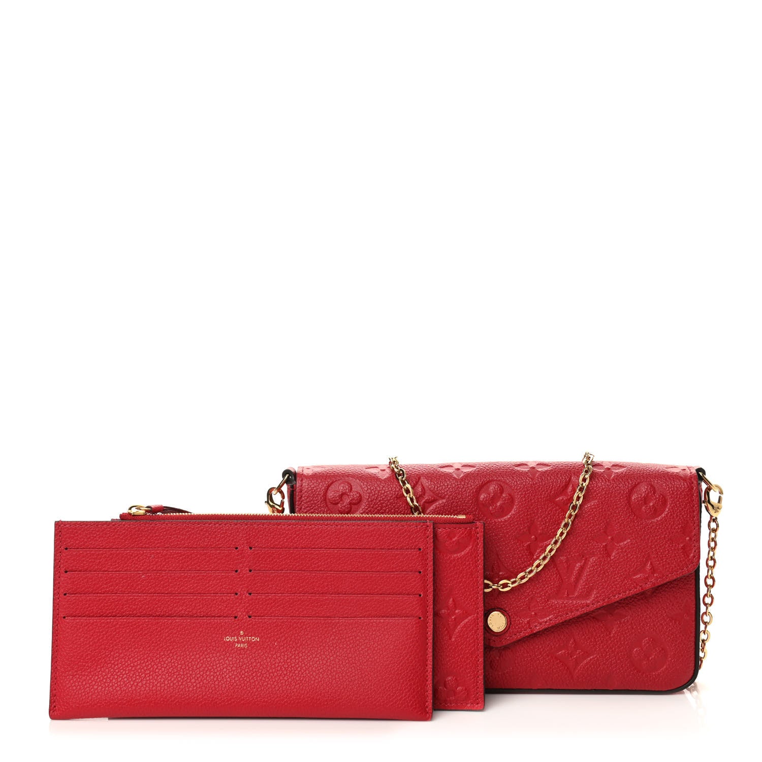 Louis Vuitton Empreinte Pochette Felicie Chain Wallet Cherry 1 of 10