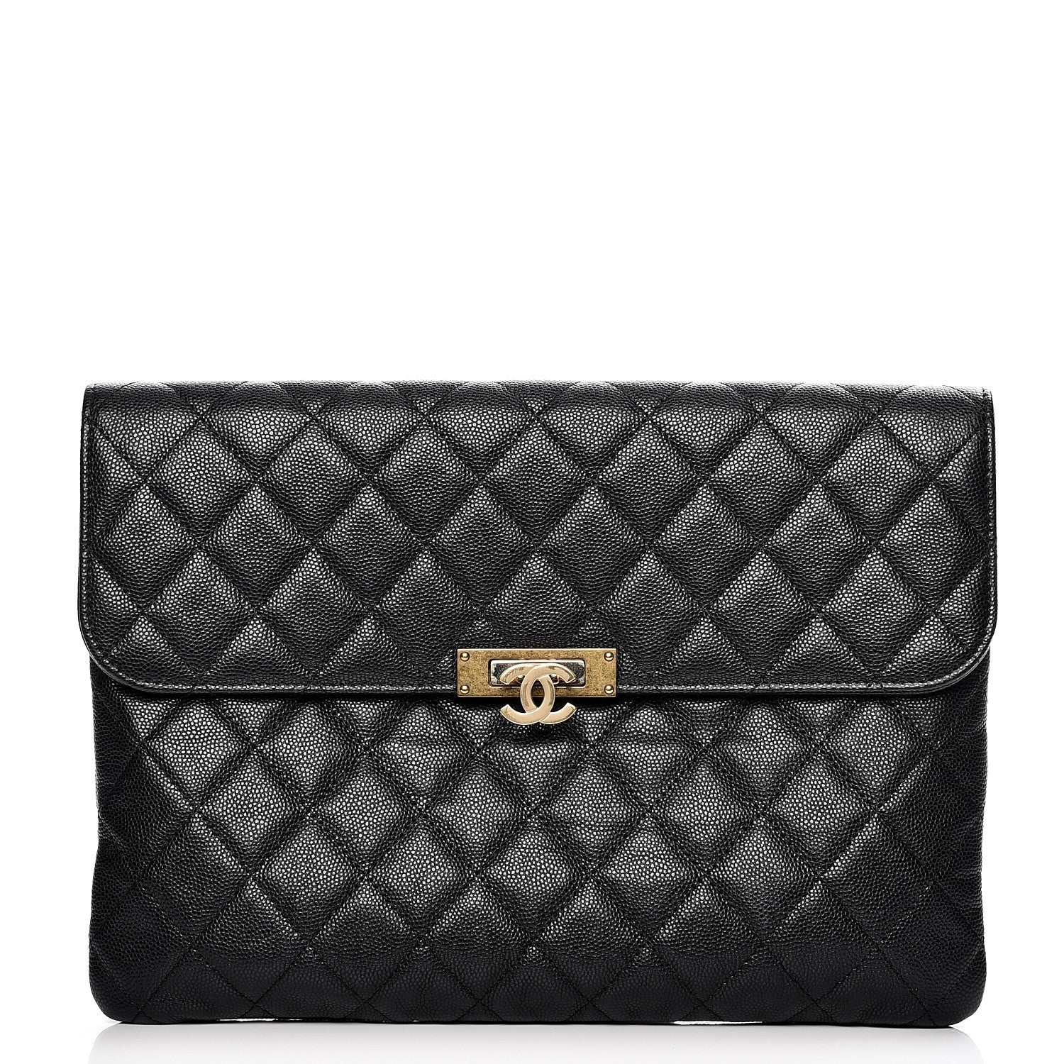 Chanel Caviar Quilted Medium Golden Class Pouch Black 1 of 8