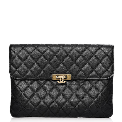 Chanel Caviar Quilted Medium Golden Class Pouch Black 1 of 8