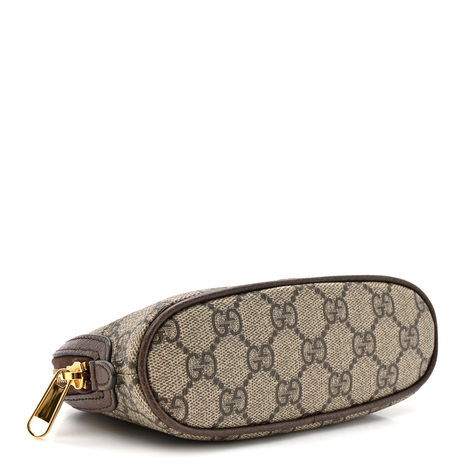 Gucci GG Supreme Monogram Textured Calfskin Web Medium Ophidia Cosmetic Case Beige Ebony New Acero 4 of 7