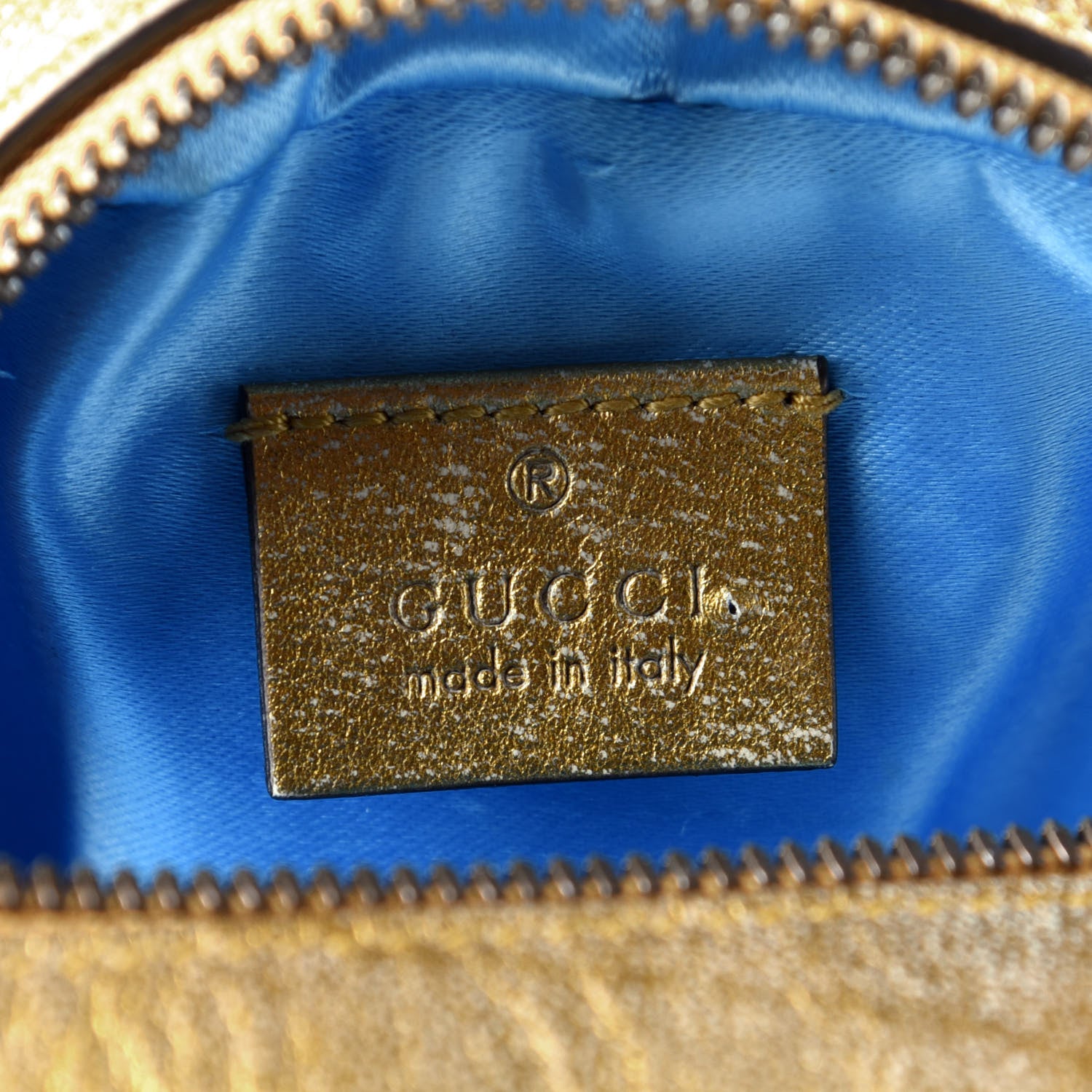 Gucci Metallic Calfskin Matelasse Mini GG Marmont Round Shoulder Bag Gold Pink 6 of 9