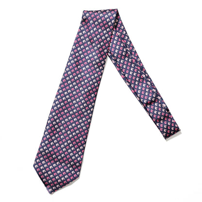 Hermes Printed Silk Mens Pur Sang Neck Tie Bleu Nuit Fuchsia Rose 1 of 5