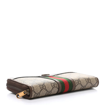 Gucci GG Supreme Monogram Web Ophidia Zip Around Wallet Brown 4 of 8