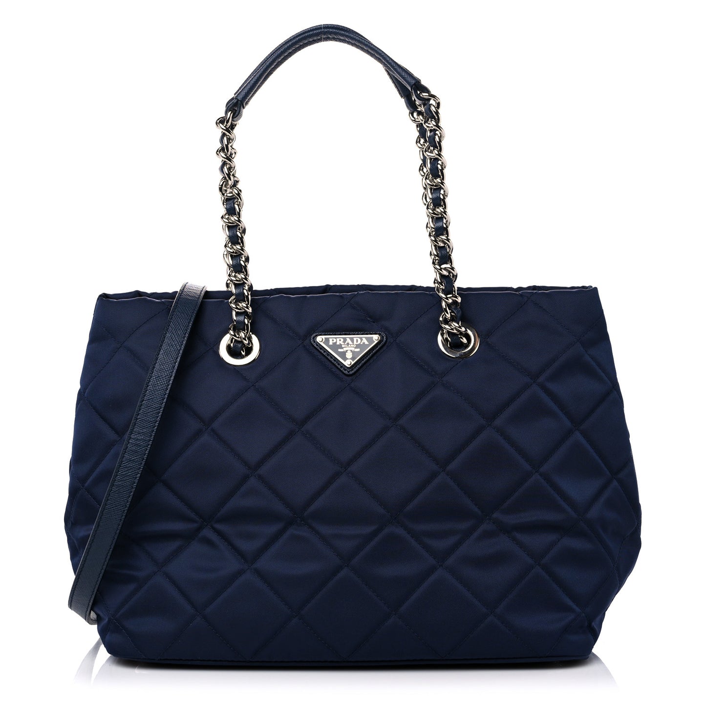 Nylon Tessuto Impuntu Quilted Shoulder Bag Baltico