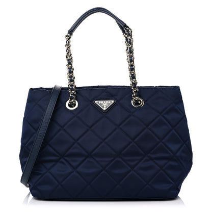 Prada Nylon Tessuto Impuntu Quilted Shoulder Bag Baltico 1 of 7